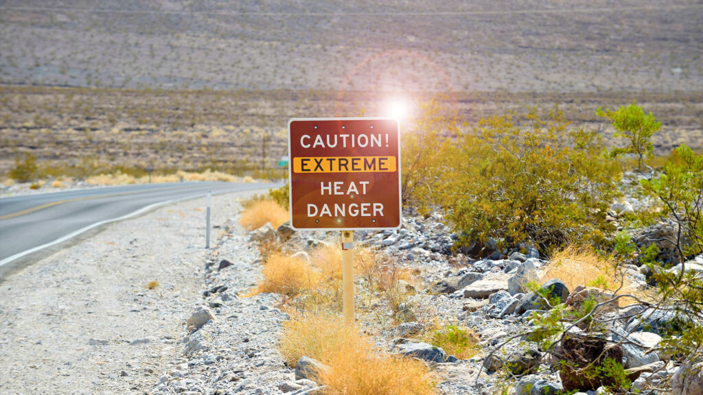 Caution: Extreme Heat roadsign