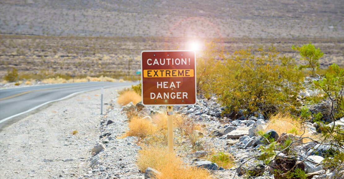 Caution: Extreme Heat roadsign